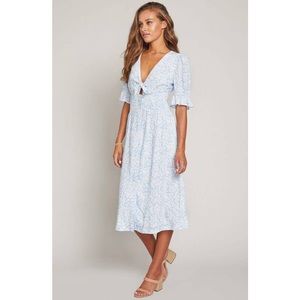 Blue Floral Midi Dress